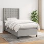 vidaXL Boxspringbett mit Matratze Hellgrau 80x200 cm Stoff vidaXL Boxspringbett mit Matratze Hellgrau 80x200 cm Stoff