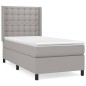 vidaXL Boxspringbett mit Matratze Hellgrau 80x200 cm Stoff vidaXL Boxspringbett mit Matratze Hellgrau 80x200 cm Stoff