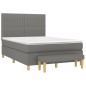 vidaXL Boxspringbett mit Matratze Dunkelgrau 140x200 cm Stoff vidaXL Boxspringbett mit Matratze Dunkelgrau 140x200 cm Stoff