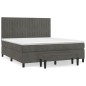 vidaXL Boxspringbett mit Matratze Dunkelgrau 180x200 cm Samt vidaXL Boxspringbett mit Matratze Dunkelgrau 180x200 cm Samt
