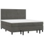 vidaXL Boxspringbett mit Matratze Dunkelgrau 180x200 cm Samt vidaXL Boxspringbett mit Matratze Dunkelgrau 180x200 cm Samt