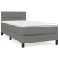 vidaXL Boxspringbett mit Matratze Dunkelgrau 90x200 cm Stoff vidaXL Boxspringbett mit Matratze Dunkelgrau 90x200 cm Stoff