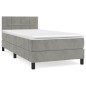 vidaXL Boxspringbett mit Matratze Hellgrau 90x190 cm Samt vidaXL Boxspringbett mit Matratze Hellgrau 90x190 cm Samt