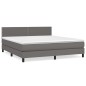 vidaXL Boxspringbett mit Matratze Grau 180x200 cm Kunstleder vidaXL Boxspringbett mit Matratze Grau 180x200 cm Kunstleder
