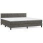 vidaXL Boxspringbett mit Matratze Dunkelgrau 200x200 cm Samt vidaXL Boxspringbett mit Matratze Dunkelgrau 200x200 cm Samt