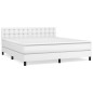 vidaXL Boxspringbett mit Matratze Weiß 180x200 cm Kunstleder vidaXL Boxspringbett mit Matratze Weiß 180x200 cm Kunstleder