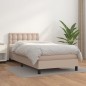 vidaXL Boxspringbett mit Matratze Cappuccino-Braun 90x200cm Kunstleder vidaXL Boxspringbett mit Matratze Cappuccino-Braun 90x200cm Kunstleder