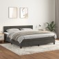 vidaXL Boxspringbett mit Matratze Dunkelgrau 160x200 cm Samt vidaXL Boxspringbett mit Matratze Dunkelgrau 160x200 cm Samt
