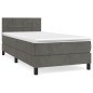 vidaXL Boxspringbett mit Matratze Dunkelgrau 90x200 cm Samt vidaXL Boxspringbett mit Matratze Dunkelgrau 90x200 cm Samt