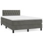 vidaXL Boxspringbett mit Matratze Dunkelgrau 120x200 cm Samt vidaXL Boxspringbett mit Matratze Dunkelgrau 120x200 cm Samt