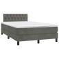 vidaXL Boxspringbett mit Matratze Dunkelgrau 120x200 cm Samt vidaXL Boxspringbett mit Matratze Dunkelgrau 120x200 cm Samt