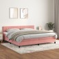 vidaXL Boxspringbett mit Matratze Rosa 200x200 cm Samt vidaXL Boxspringbett mit Matratze Rosa 200x200 cm Samt