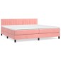 vidaXL Boxspringbett mit Matratze Rosa 200x200 cm Samt vidaXL Boxspringbett mit Matratze Rosa 200x200 cm Samt