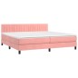 vidaXL Boxspringbett mit Matratze Rosa 200x200 cm Samt vidaXL Boxspringbett mit Matratze Rosa 200x200 cm Samt