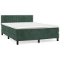 vidaXL Boxspringbett mit Matratze Dunkelgrün 140x190 cm Samt vidaXL Boxspringbett mit Matratze Dunkelgrün 140x190 cm Samt