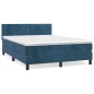 vidaXL Boxspringbett mit Matratze Dunkelblau 140x200 cm Samt vidaXL Boxspringbett mit Matratze Dunkelblau 140x200 cm Samt