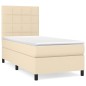vidaXL Boxspringbett mit Matratze Creme 100x200 cm Stoff vidaXL Boxspringbett mit Matratze Creme 100x200 cm Stoff