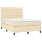 vidaXL Boxspringbett mit Matratze Creme 140x200 cm Stoff vidaXL Boxspringbett mit Matratze Creme 140x200 cm Stoff