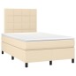 vidaXL Boxspringbett mit Matratze Creme 120x200 cm Stoff vidaXL Boxspringbett mit Matratze Creme 120x200 cm Stoff