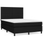 vidaXL Boxspringbett mit Matratze Schwarz 140x190 cm Stoff vidaXL Boxspringbett mit Matratze Schwarz 140x190 cm Stoff