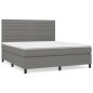 vidaXL Boxspringbett mit Matratze Dunkelgrau 180x200 cm Stoff vidaXL Boxspringbett mit Matratze Dunkelgrau 180x200 cm Stoff