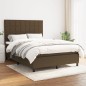 vidaXL Boxspringbett mit Matratze Dunkelbraun 140x190 cm Stoff vidaXL Boxspringbett mit Matratze Dunkelbraun 140x190 cm Stoff
