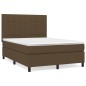 vidaXL Boxspringbett mit Matratze Dunkelbraun 140x190 cm Stoff vidaXL Boxspringbett mit Matratze Dunkelbraun 140x190 cm Stoff