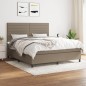 vidaXL Boxspringbett mit Matratze Taupe 160x200 cm Stoff vidaXL Boxspringbett mit Matratze Taupe 160x200 cm Stoff