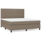 vidaXL Boxspringbett mit Matratze Taupe 160x200 cm Stoff vidaXL Boxspringbett mit Matratze Taupe 160x200 cm Stoff