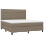 vidaXL Boxspringbett mit Matratze Taupe 160x200 cm Stoff vidaXL Boxspringbett mit Matratze Taupe 160x200 cm Stoff