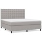 vidaXL Boxspringbett mit Matratze Hellgrau 160x200 cm Stoff vidaXL Boxspringbett mit Matratze Hellgrau 160x200 cm Stoff