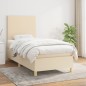 vidaXL Boxspringbett mit Matratze Creme 100x200 cm Stoff vidaXL Boxspringbett mit Matratze Creme 100x200 cm Stoff