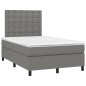 vidaXL Boxspringbett mit Matratze Dunkelgrau 120x200 cm Stoff vidaXL Boxspringbett mit Matratze Dunkelgrau 120x200 cm Stoff
