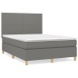 vidaXL Boxspringbett mit Matratze Dunkelgrau 140x190 cm Stoff vidaXL Boxspringbett mit Matratze Dunkelgrau 140x190 cm Stoff