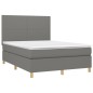 vidaXL Boxspringbett mit Matratze Dunkelgrau 140x190 cm Stoff vidaXL Boxspringbett mit Matratze Dunkelgrau 140x190 cm Stoff