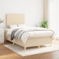 vidaXL Boxspringbett mit Matratze Creme 120x200 cm Stoff vidaXL Boxspringbett mit Matratze Creme 120x200 cm Stoff
