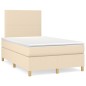 vidaXL Boxspringbett mit Matratze Creme 120x200 cm Stoff vidaXL Boxspringbett mit Matratze Creme 120x200 cm Stoff