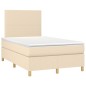 vidaXL Boxspringbett mit Matratze Creme 120x200 cm Stoff vidaXL Boxspringbett mit Matratze Creme 120x200 cm Stoff