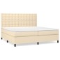 vidaXL Boxspringbett mit Matratze Creme 200x200 cm Stoff vidaXL Boxspringbett mit Matratze Creme 200x200 cm Stoff