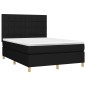 vidaXL Boxspringbett mit Matratze Schwarz 140x190 cm Stoff vidaXL Boxspringbett mit Matratze Schwarz 140x190 cm Stoff