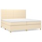 vidaXL Boxspringbett mit Matratze Creme 200x200 cm Stoff vidaXL Boxspringbett mit Matratze Creme 200x200 cm Stoff