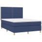 vidaXL Boxspringbett mit Matratze Blau 140x190 cm Stoff vidaXL Boxspringbett mit Matratze Blau 140x190 cm Stoff