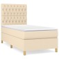 vidaXL Boxspringbett mit Matratze Creme 100x200 cm Stoff vidaXL Boxspringbett mit Matratze Creme 100x200 cm Stoff