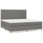 vidaXL Boxspringbett mit Matratze Dunkelgrau 200x200 cm Stoff vidaXL Boxspringbett mit Matratze Dunkelgrau 200x200 cm Stoff