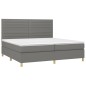 vidaXL Boxspringbett mit Matratze Dunkelgrau 200x200 cm Stoff vidaXL Boxspringbett mit Matratze Dunkelgrau 200x200 cm Stoff