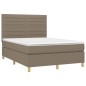 vidaXL Boxspringbett mit Matratze Taupe 140x200 cm Stoff vidaXL Boxspringbett mit Matratze Taupe 140x200 cm Stoff