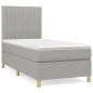 vidaXL Boxspringbett mit Matratze Hellgrau 80x200 cm Stoff vidaXL Boxspringbett mit Matratze Hellgrau 80x200 cm Stoff