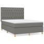 vidaXL Boxspringbett mit Matratze Dunkelgrau 140x190 cm Stoff vidaXL Boxspringbett mit Matratze Dunkelgrau 140x190 cm Stoff