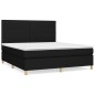 vidaXL Boxspringbett mit Matratze Schwarz 160x200 cm Stoff vidaXL Boxspringbett mit Matratze Schwarz 160x200 cm Stoff