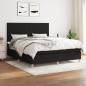 vidaXL Boxspringbett mit Matratze Schwarz 180x200 cm Stoff vidaXL Boxspringbett mit Matratze Schwarz 180x200 cm Stoff